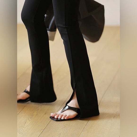 NWT Commense Black Leisure Slit Straight Leg Pants Small - Picture 3 of 10